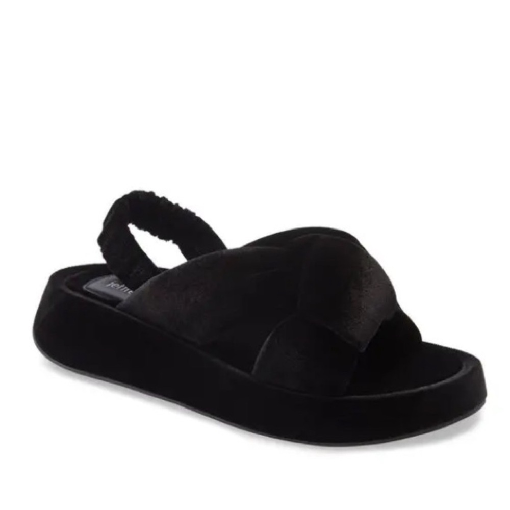Jeffrey Campbell Sying Slingback Velvet Platform Sandals Knotted 7.5
